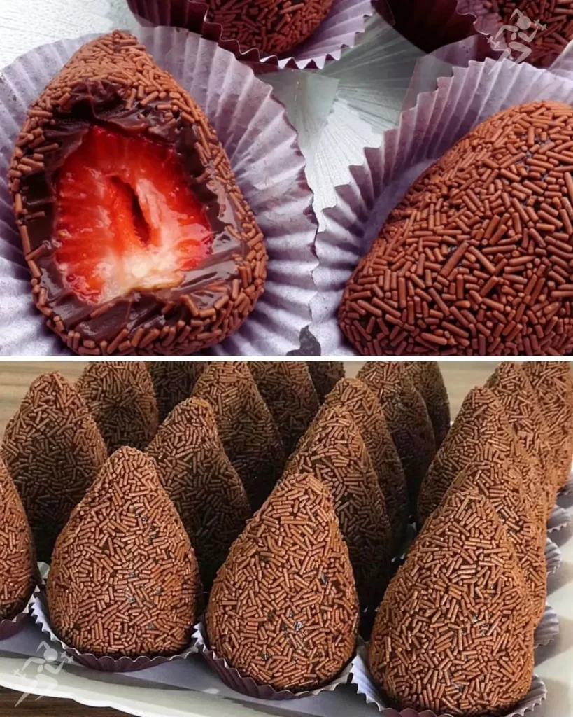 Coxinha de Brigadeiro com Morangos