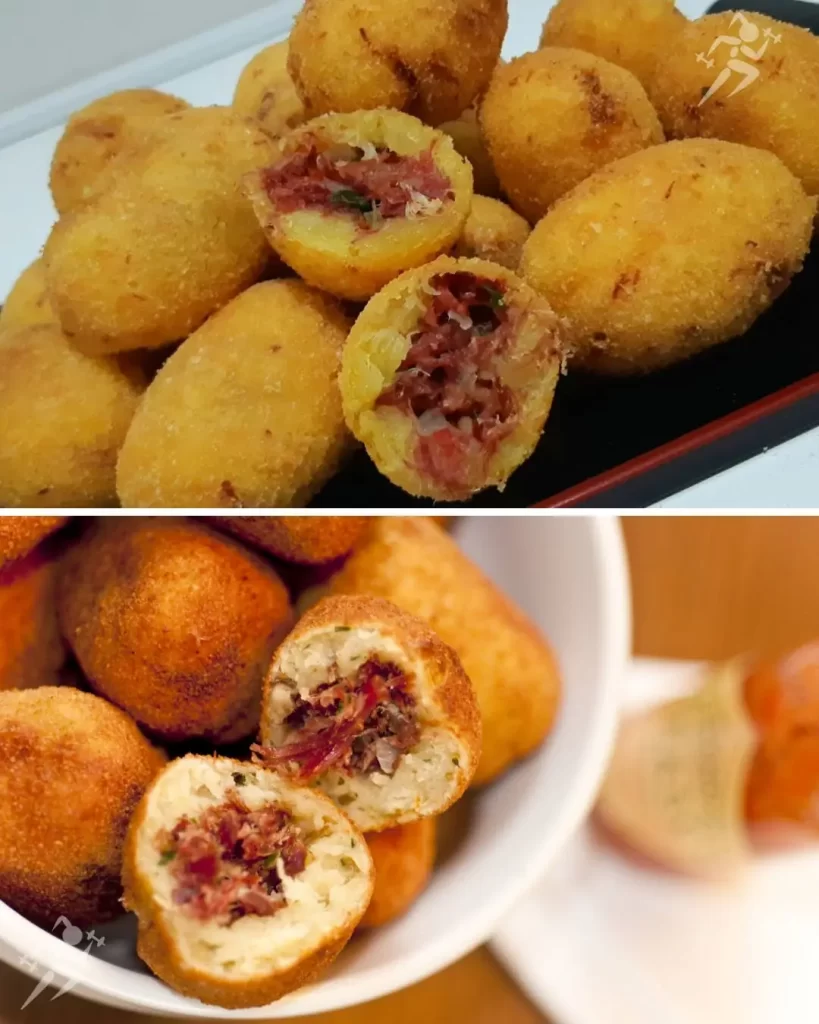 Bolinho de mandioca com carne-seca