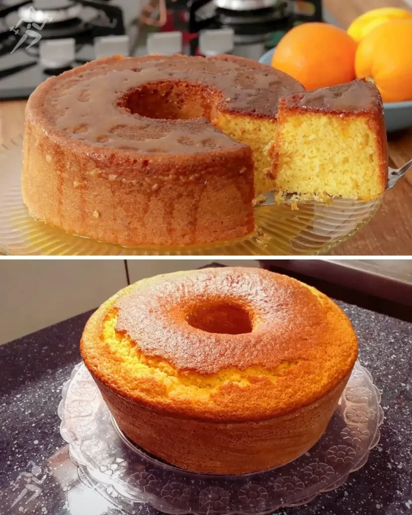 Bolo de fubá com laranja