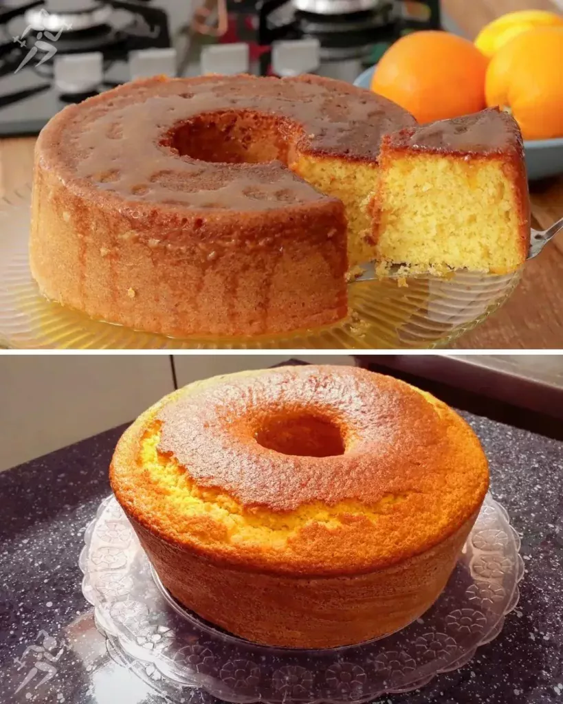 Bolo de fubá com laranja