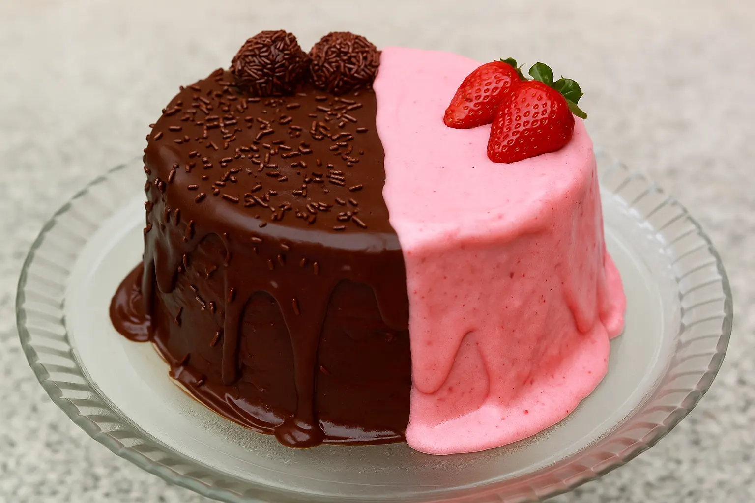 Bolo Duo de Chocolate e Morango