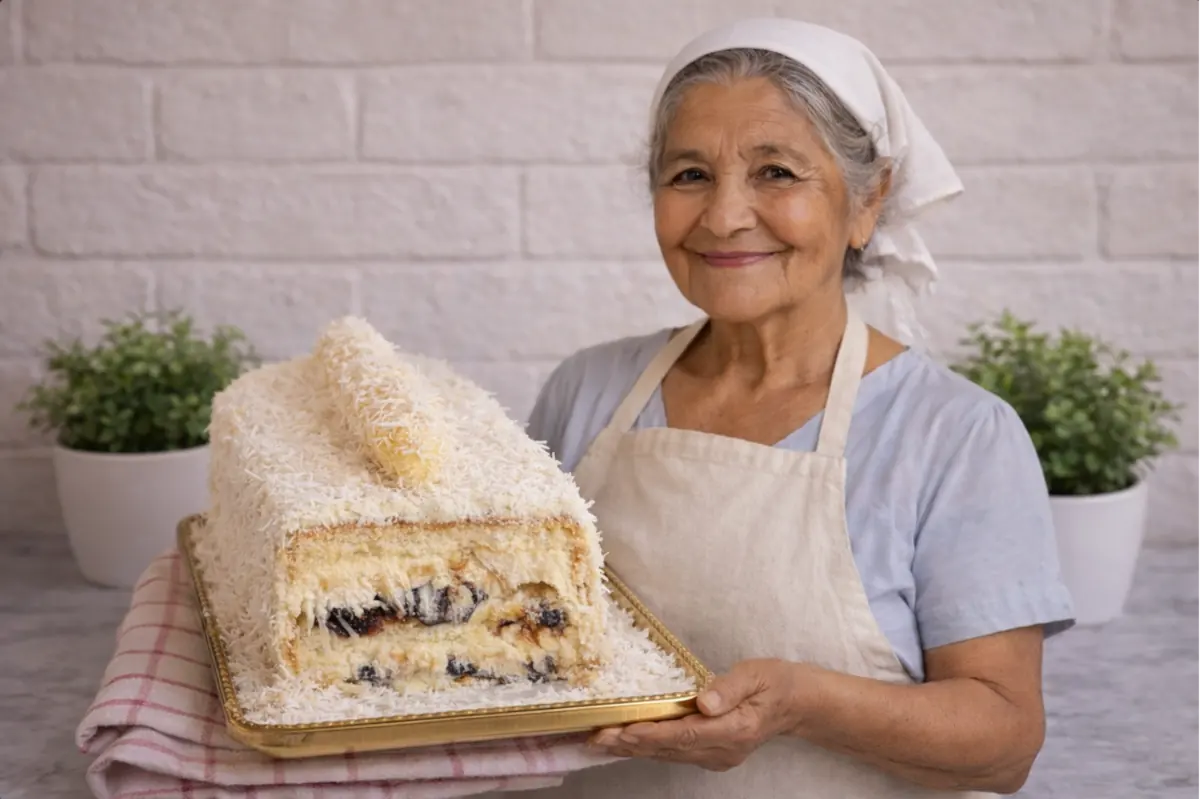 Bolo de Coco com Ameixa