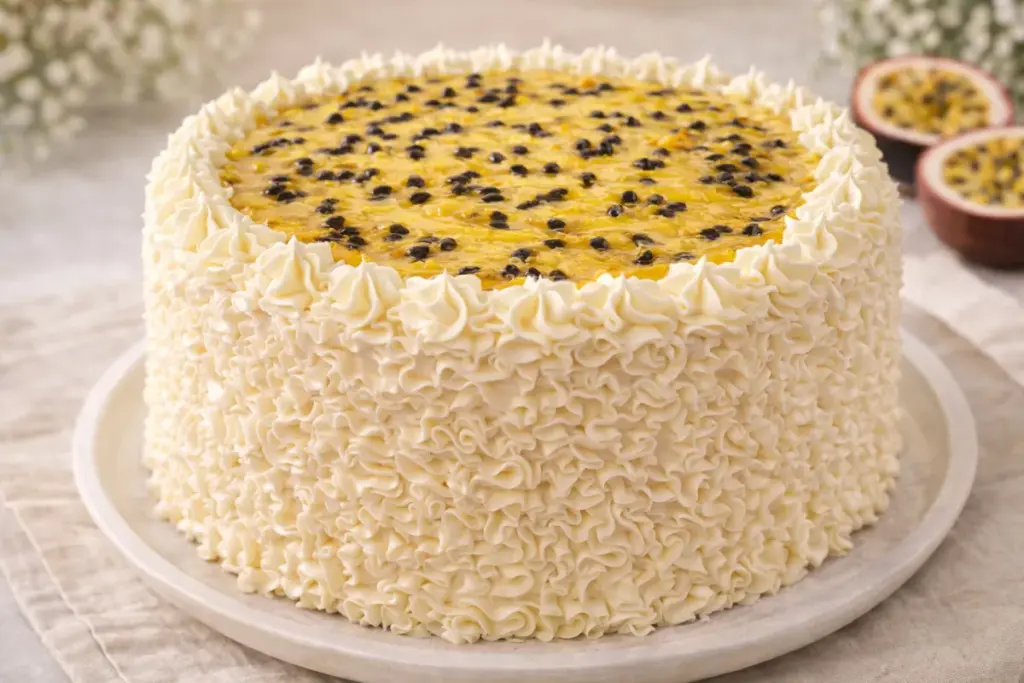 Bolo de Aniversário de Maracujá e Ninho