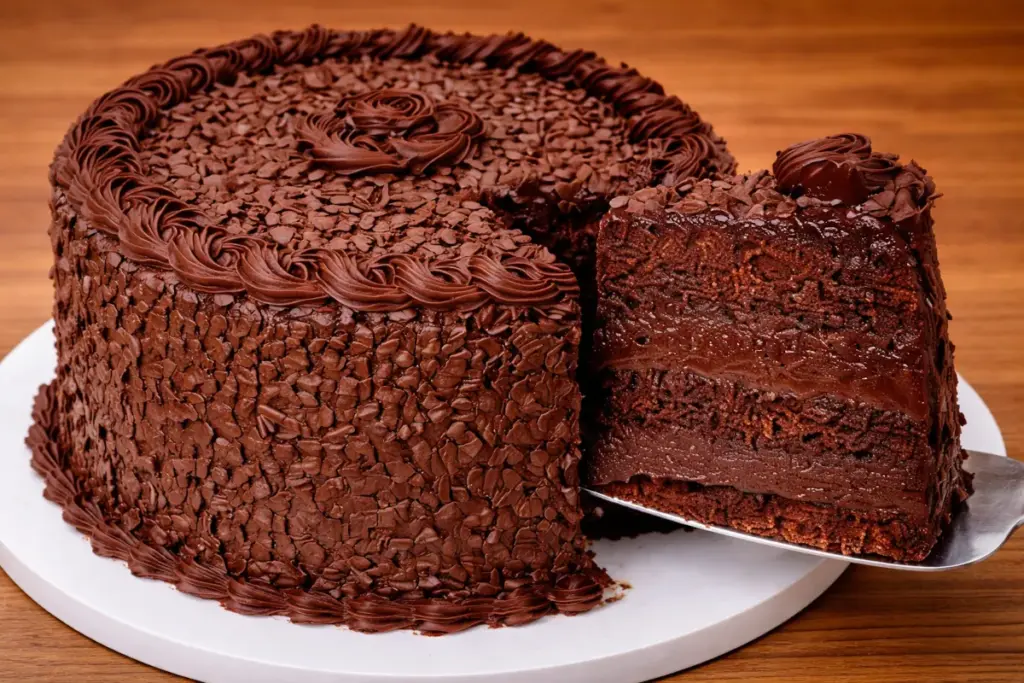 Bolo de Chocolate De aniversario de antigamente