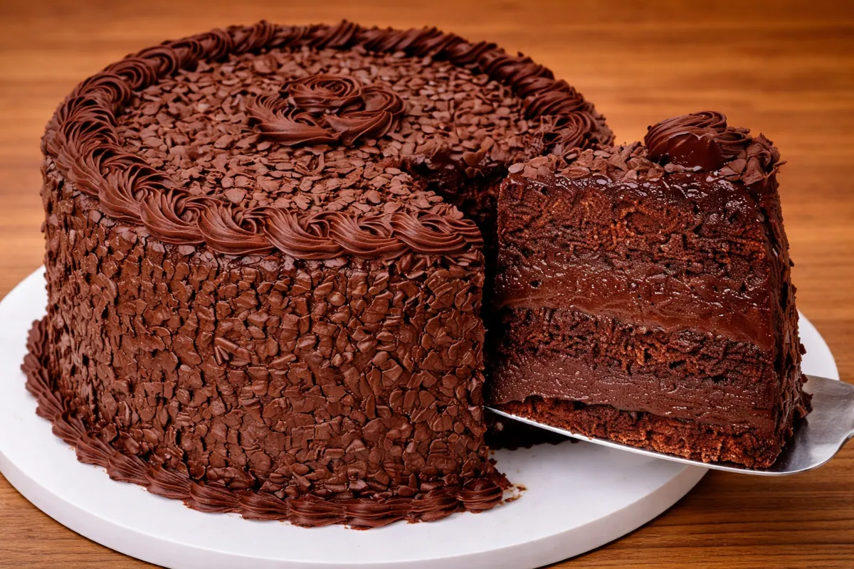 Bolo de Chocolate De aniversario de antigamente